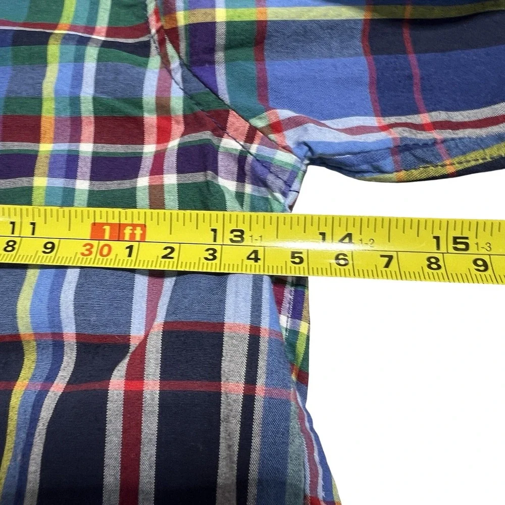 Ralph Lauren Shirt Boys size 5 Blue Plaid Casual‎ Button Down Preppy Academia